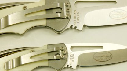 closeup knives with bone handle