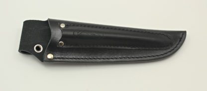 black leather holster with whale emblem