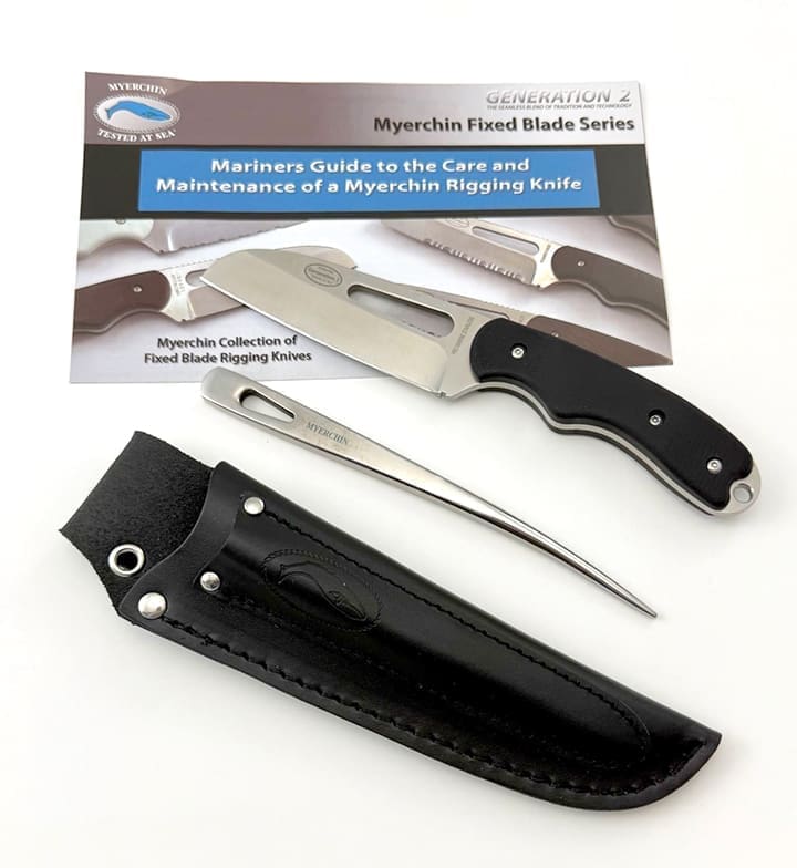 Myerchin rigging knife with care guide booklet.