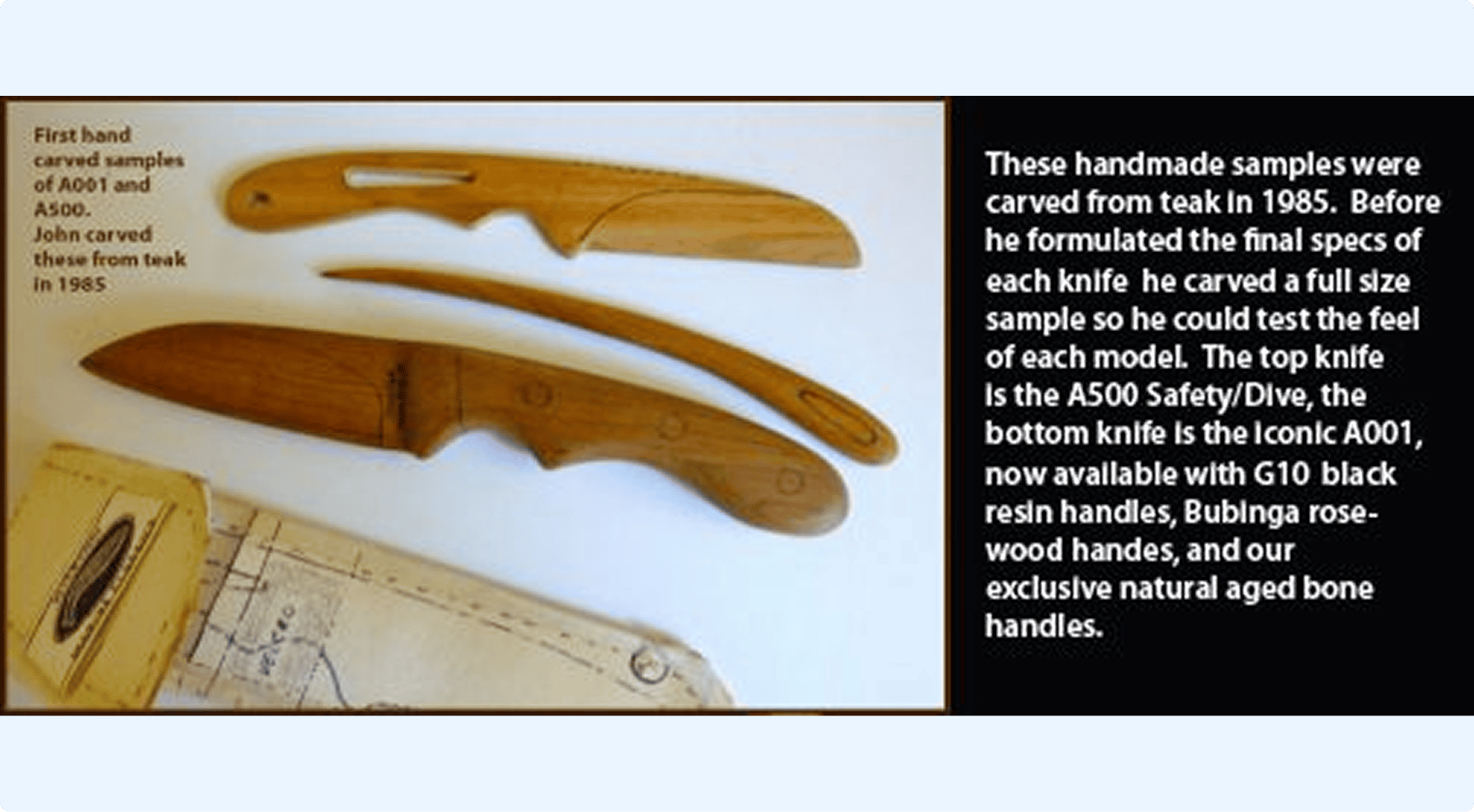 Handmade teak knives and description