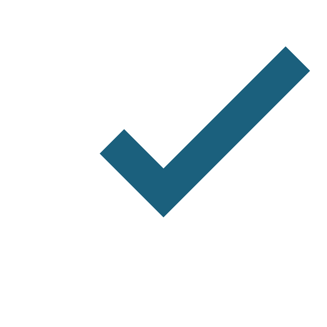 Checkmark symbol within diamond shape design.